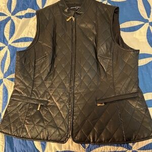 Shelly Walsh Lambskin Leather Quilted Vest (M)